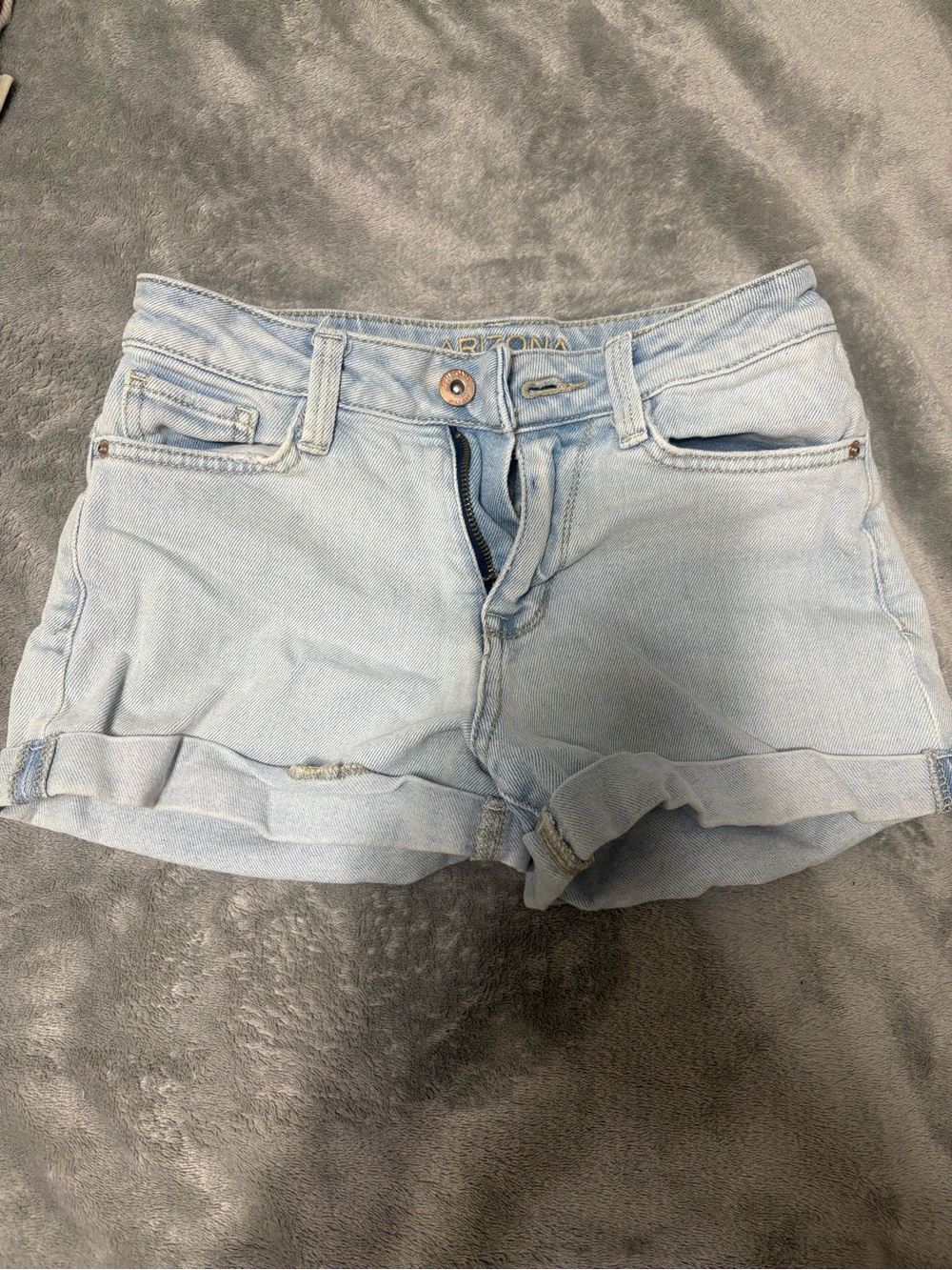 Arizona Jean Company Light Wash Denim Roll Cuff Shorts